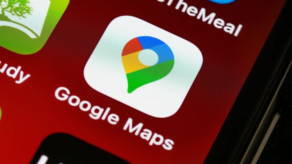 Google Maps logo in smartphone