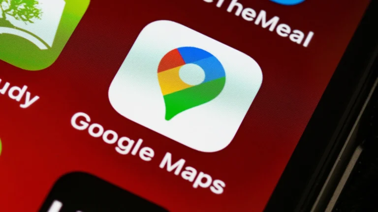 Google Maps logo in smartphone